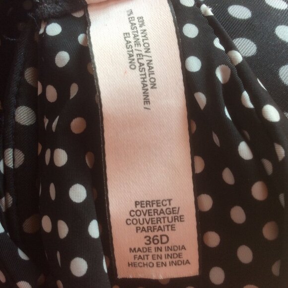 Victoria's Secret Perfect Coverage Polka Dot Underwire Convertible Bra Size 36D - Picture 4 of 5